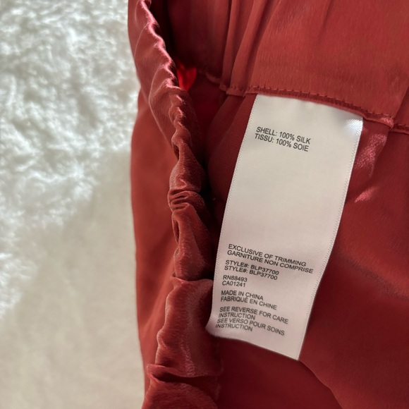 Blanc Noir Chelsea Silk Wide Leg Cargo Pant, Cranberry size Large - Picture 7 of 16